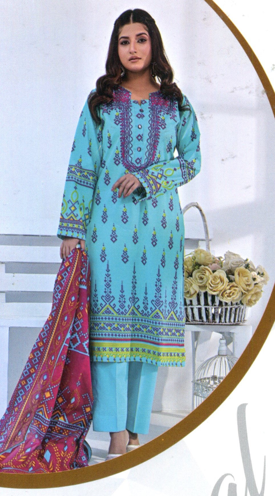 Jaffrani Amal VOL-6 Unstitched Printed Lawn 3pc