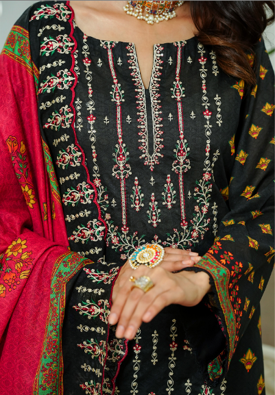 Jaffrani CHAP-15 Unstitched Embroidered Lawn 3pc