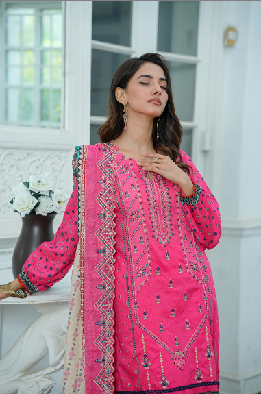 Jaffrani CHAP-15 Unstitched Embroidered Lawn 3pc