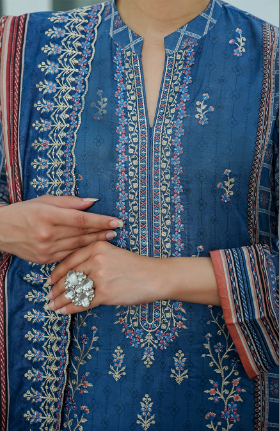 Jaffrani CHAP-15 Unstitched Embroidered Lawn 3pc