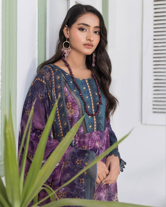 Noor Jahan Rashq-E-Qamar Luxury Embroidered Lawn 3pc