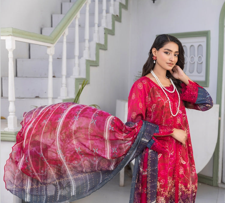 Noor Jahan Rashq-E-Qamar Luxury Embroidered Lawn 3pc