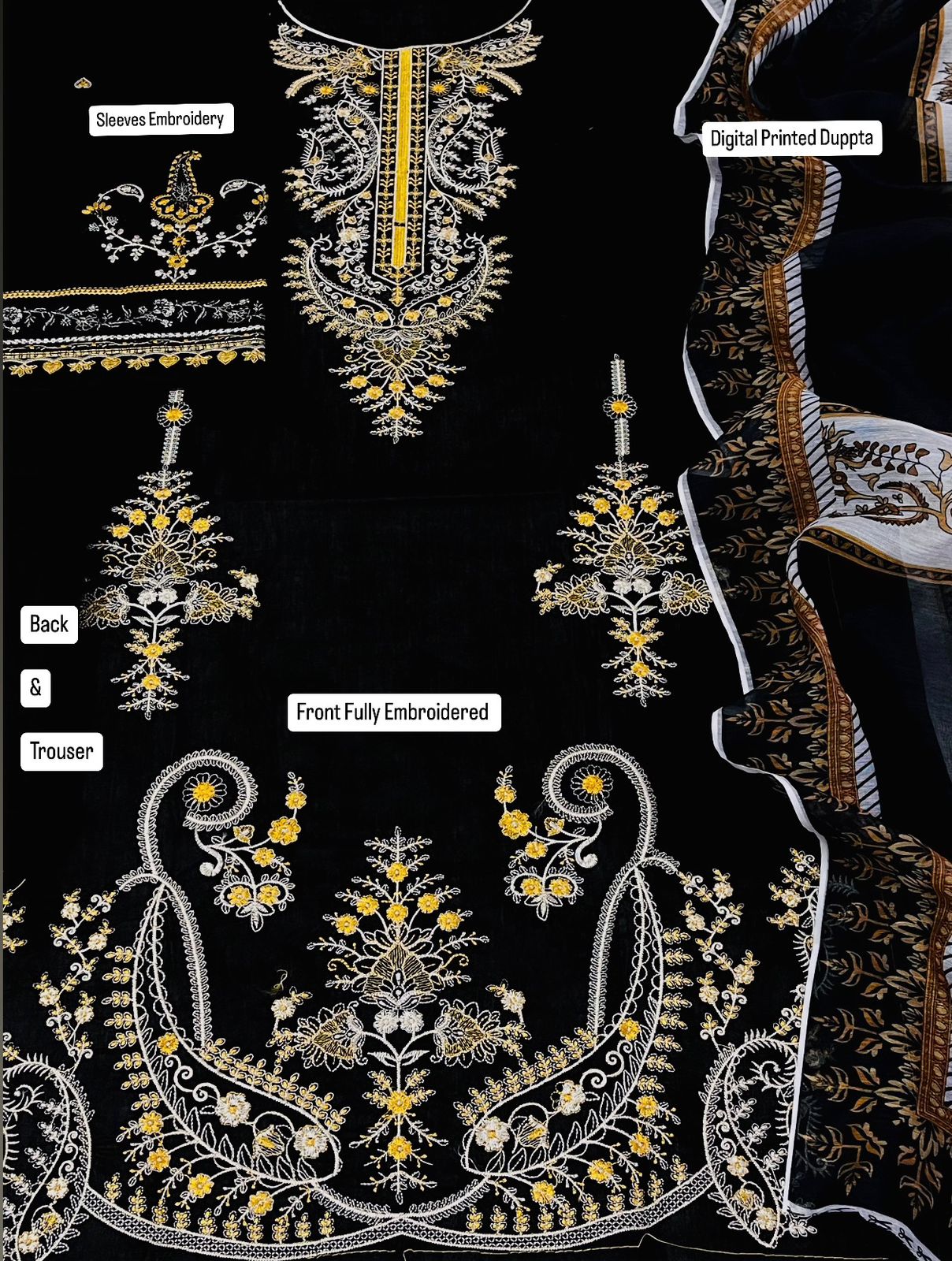 Embroidered Lawn 3PC Unstitched Suit / DF-LWN-02