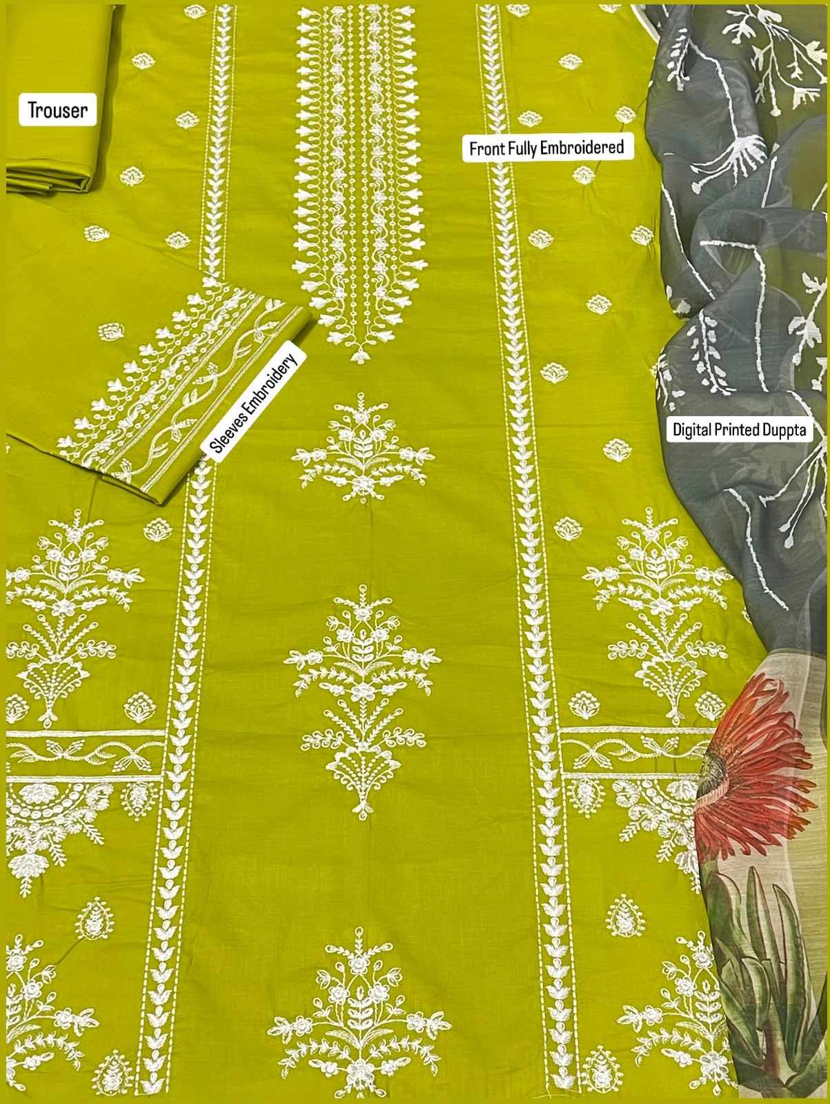 Embroidered Lawn 3PC Unstitched Suit / DF-LWN-15