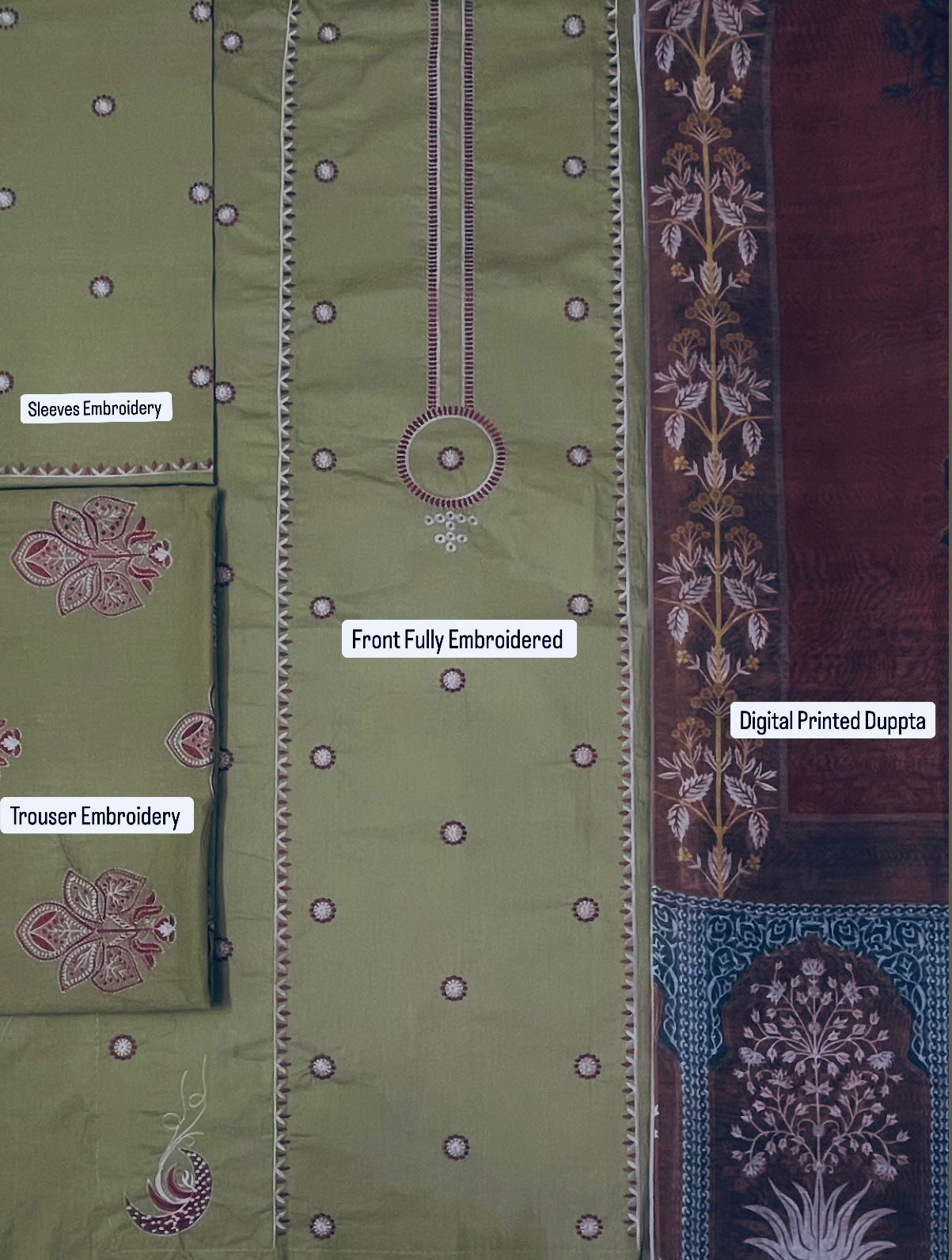 Embroidered Lawn 3PC Unstitched Suit / DF-LWN-16