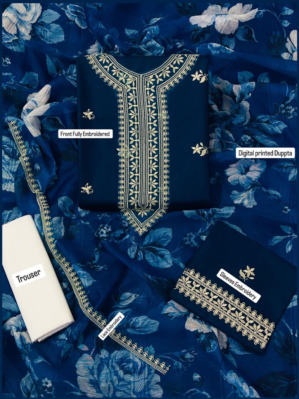 Embroidered Lawn 3PC Unstitched Suit / DF-LWN-06