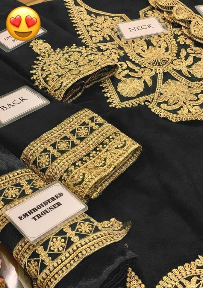 Fancy Embroidered Chiffon 3Pcs / Spangle Work / DF-FCY-05