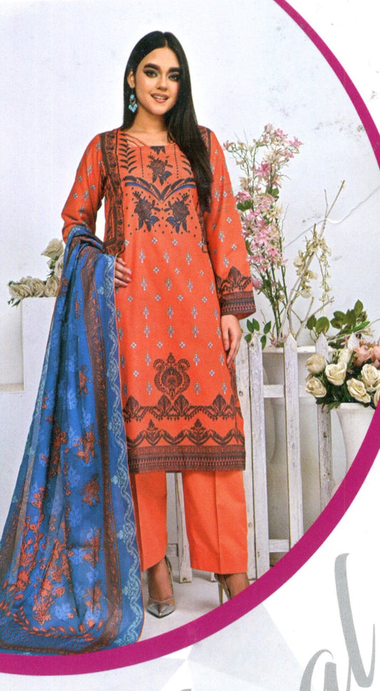 Jaffrani Amal VOL-5 Unstitched Printed Lawn 3pc