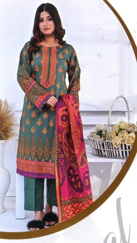 Jaffrani Amal VOL-6 Unstitched Printed Lawn 3pc
