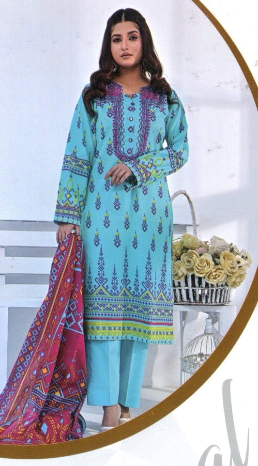 Jaffrani Amal VOL-6 Unstitched Printed Lawn 3pc