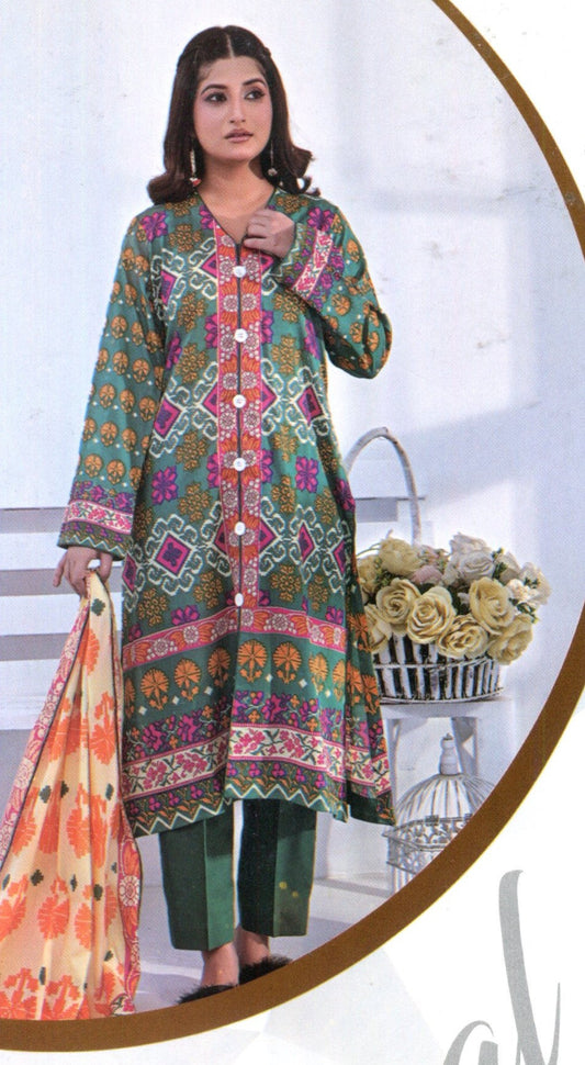 Jaffrani Amal VOL-6 Unstitched Printed Lawn 3pc