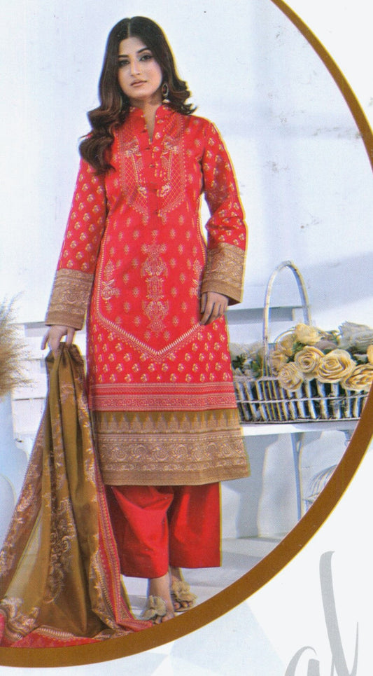 Jaffrani Amal VOL-6 Unstitched Printed Lawn 3pc