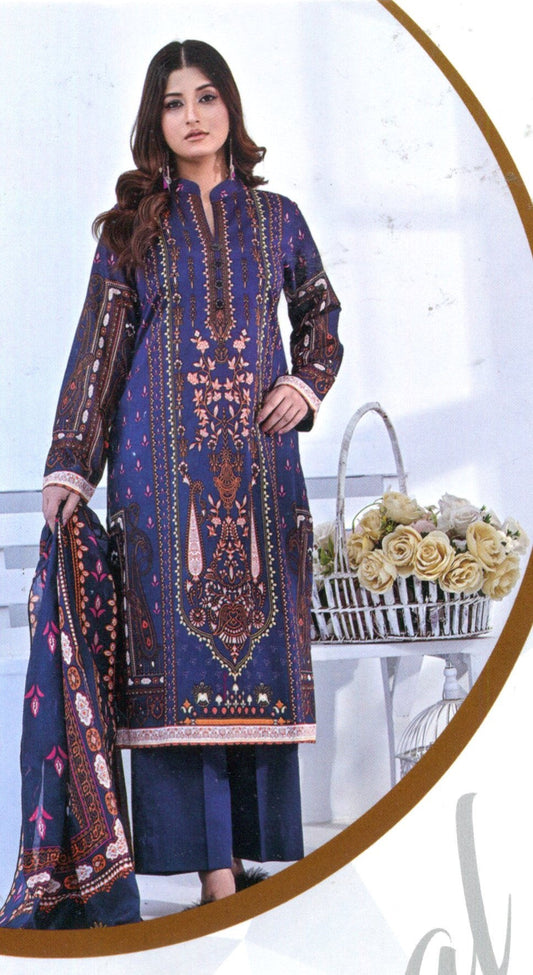 Jaffrani Amal VOL-6 Unstitched Printed Lawn 3pc
