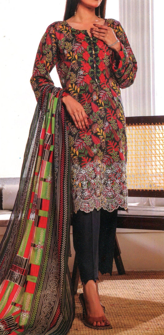 Jaffrani Cutwork VOL-16 Unstitched Embroidered Lawn 3pc