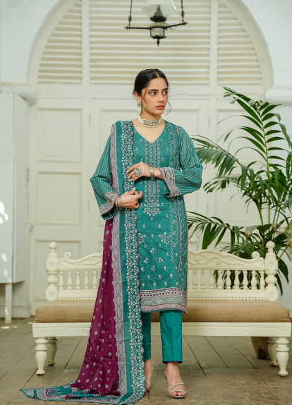 Jaffrani CHAP-15 Unstitched Embroidered Lawn 3pc