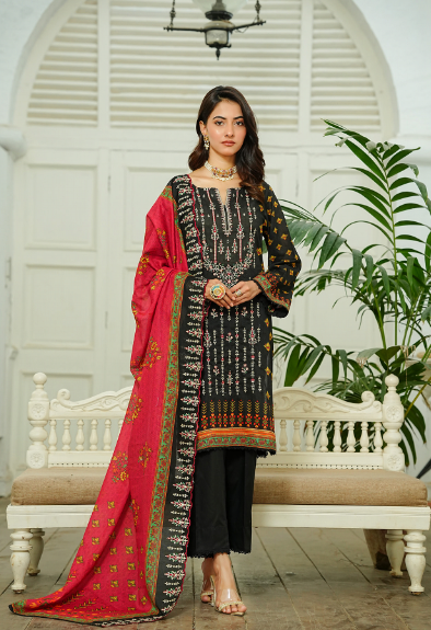 Jaffrani CHAP-15 Unstitched Embroidered Lawn 3pc