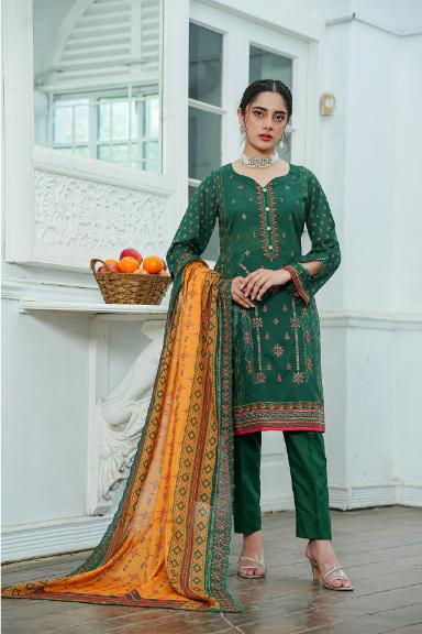Jaffrani CHAP-15 Unstitched Embroidered Lawn 3pc