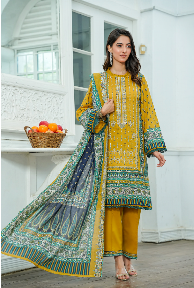 Jaffrani CHAP-15 Unstitched Embroidered Lawn 3pc