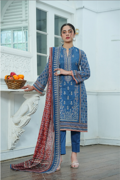 Jaffrani CHAP-15 Unstitched Embroidered Lawn 3pc