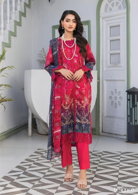 Noor Jahan Rashq-E-Qamar Luxury Embroidered Lawn 3pc