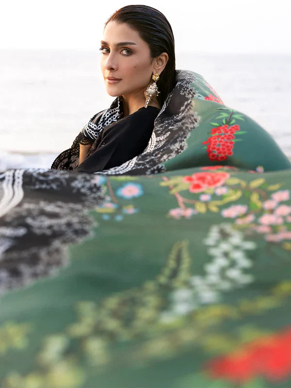 Mahnur Sirene Luxury Embroidered Lawn 3pc