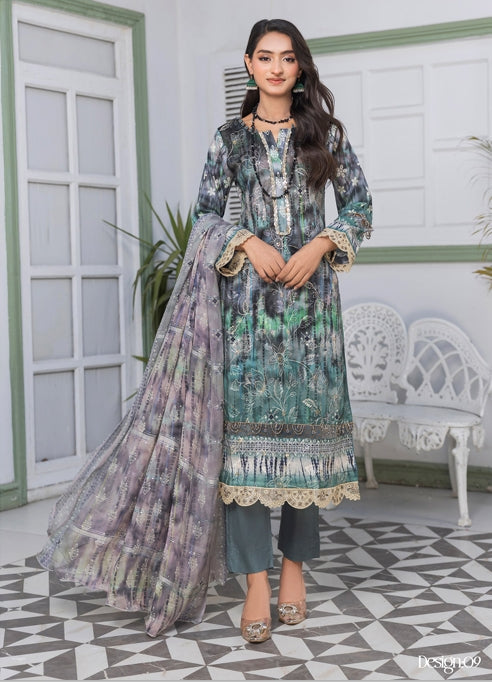 Noor Jahan Rashq-E-Qamar Luxury Embroidered Lawn 3pc