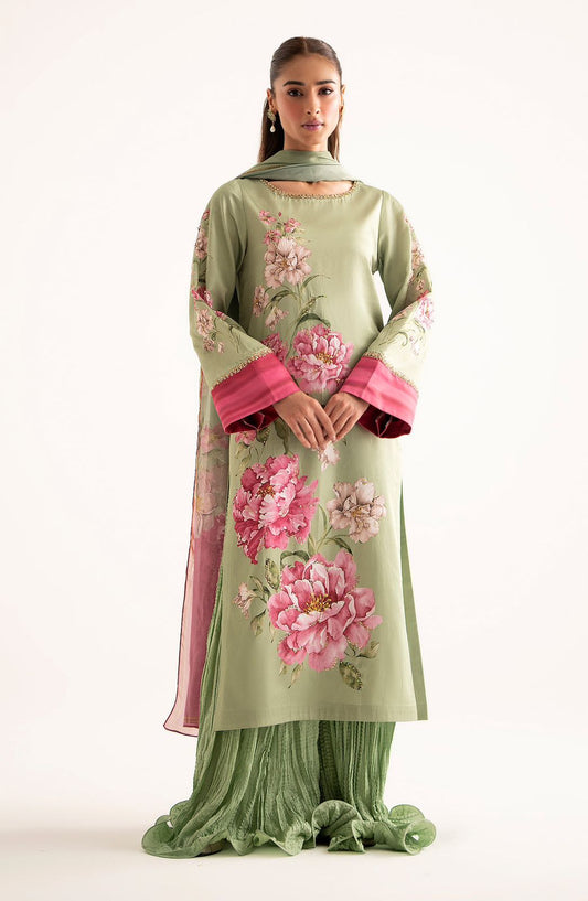 Embroidered Shamoz Silk Suit / Unstitched 3PC / DF-DS-10