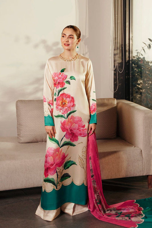 Embroidered Shamoz Silk Suit / Unstitched 3PC / DF-DS-09