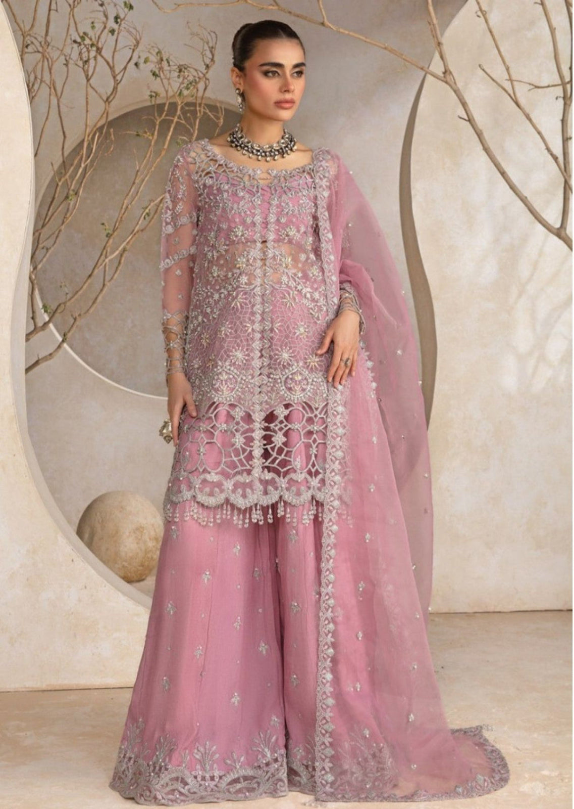 Organza Fully Heavy Dress / Unstitched 3Pcs / DF-FCY-12