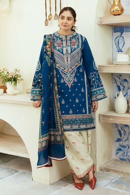 Embroidered Lawn 3PC Unstitched Suit / DF-LWN-09