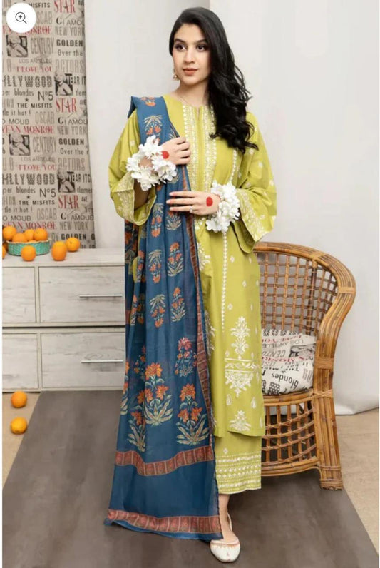 Embroidered Lawn 3PC Unstitched Suit / DF-LWN-15