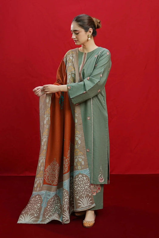 Embroidered Lawn 3PC Unstitched Suit / DF-LWN-16